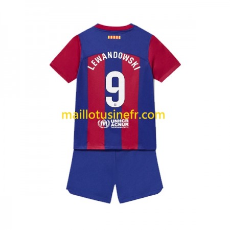Maillot de Foot FC Barcelone Robert Lewandowski 9 Domicile 2023-24 - Enfant
